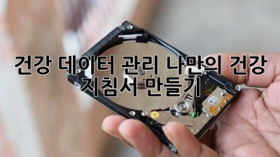 건강 데이터 관리: 나만의 건강 지침서 만들기